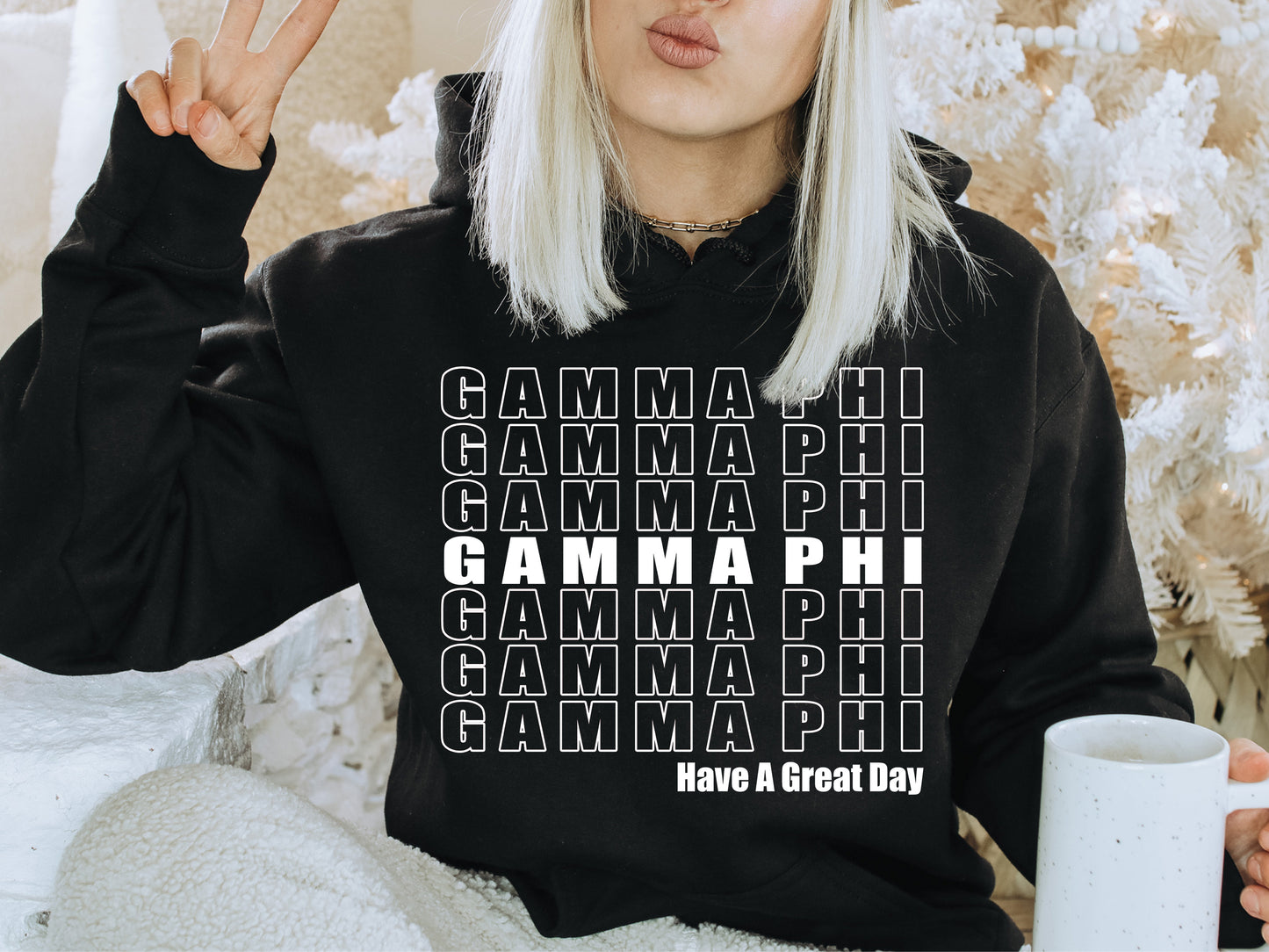 Gamma Phi Beta Have a Great Day Sorority Hoodie _ 2122g