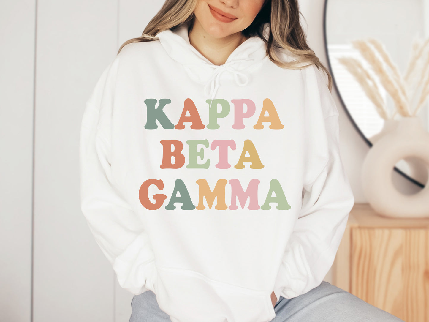 Kappa Beta Gamma Bright and Colorful Sorority Hoodie _ 3472g