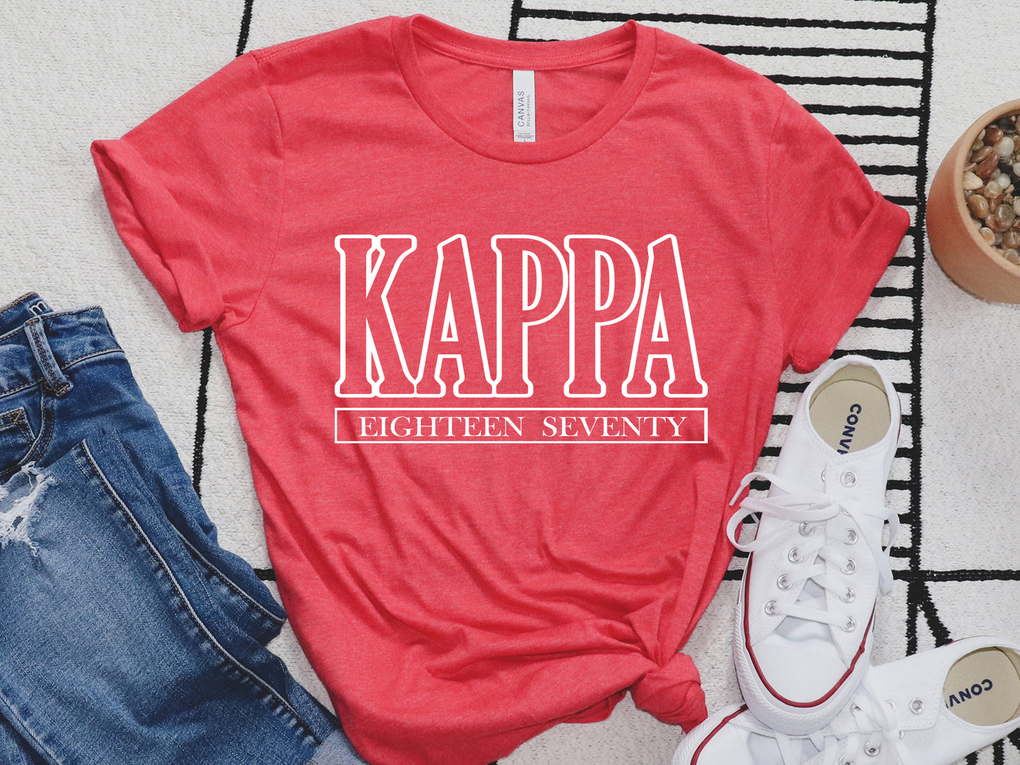 Kappa Kappa Gamma Stencil Stacked Sorority T-shirt _ 2151g