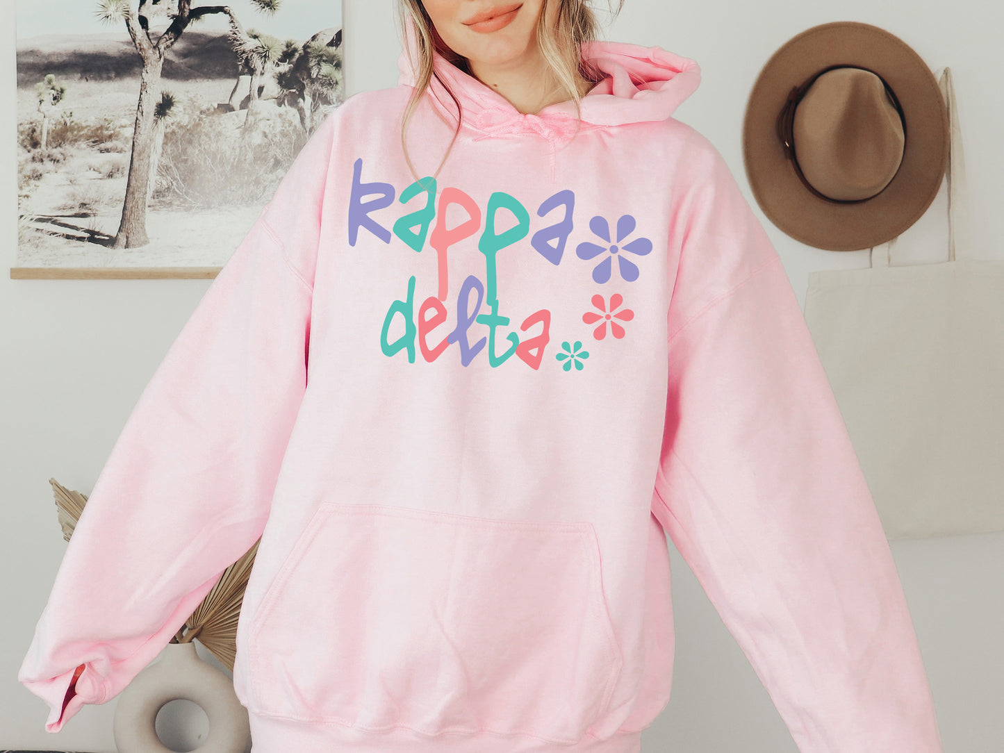 Kappa Delta Colorful Floral Sorority Hoodie _ 2619g