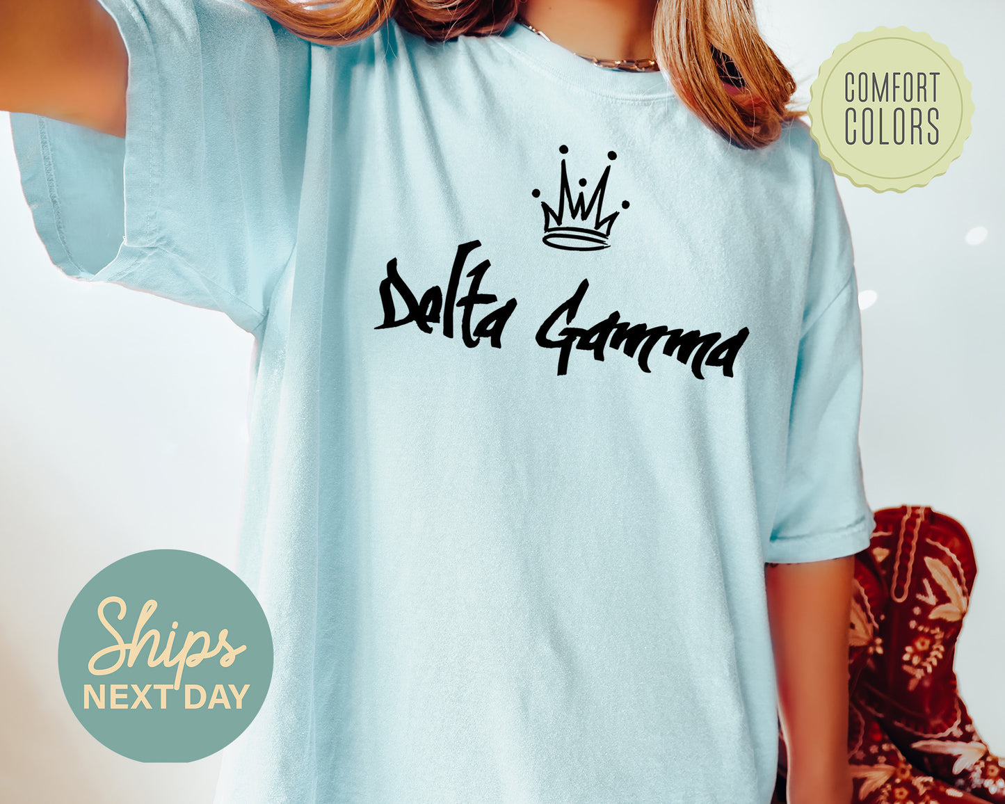 Delta Gamma Queen Comfort Colors Sorority T-shir _ 2459g