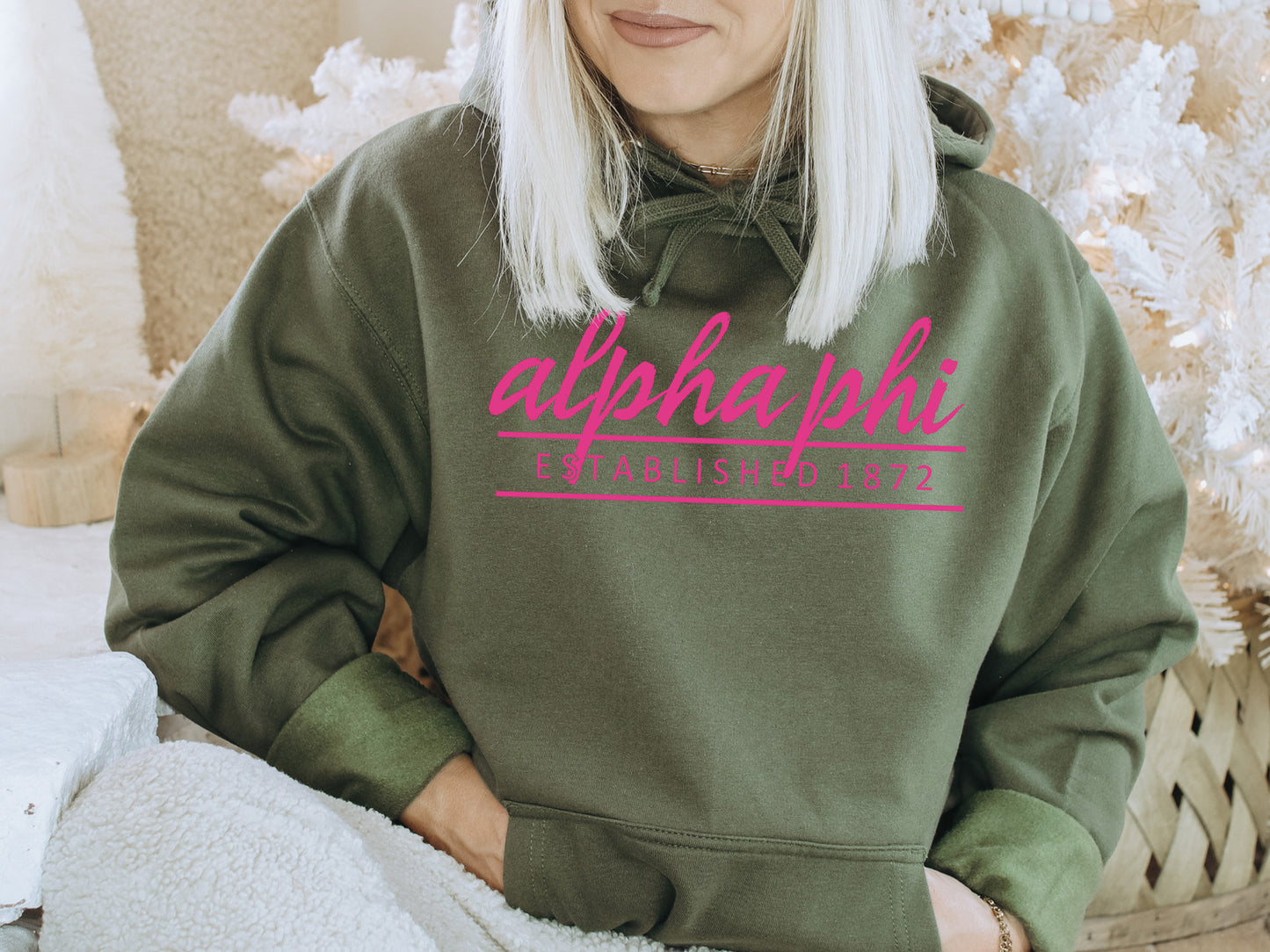 Alpha Phi All Pink Sorority Hoodie _ 757g