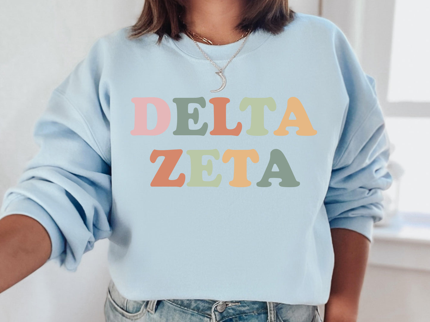 Delta Zeta Bright and Proud Sorority Sweatshirt _ 427g