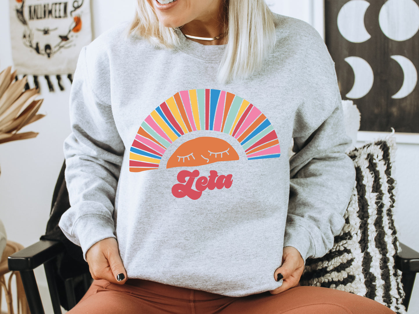 Zeta Tau Alpha Sunshine Sorority Sweatshirt _ 3332g