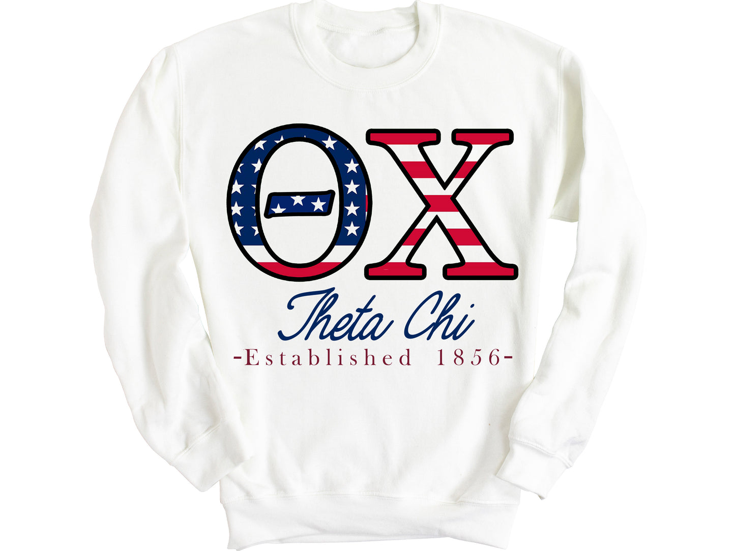 Theta Chi American Flag Letters Fraternity Sweatshirt _ 1181g