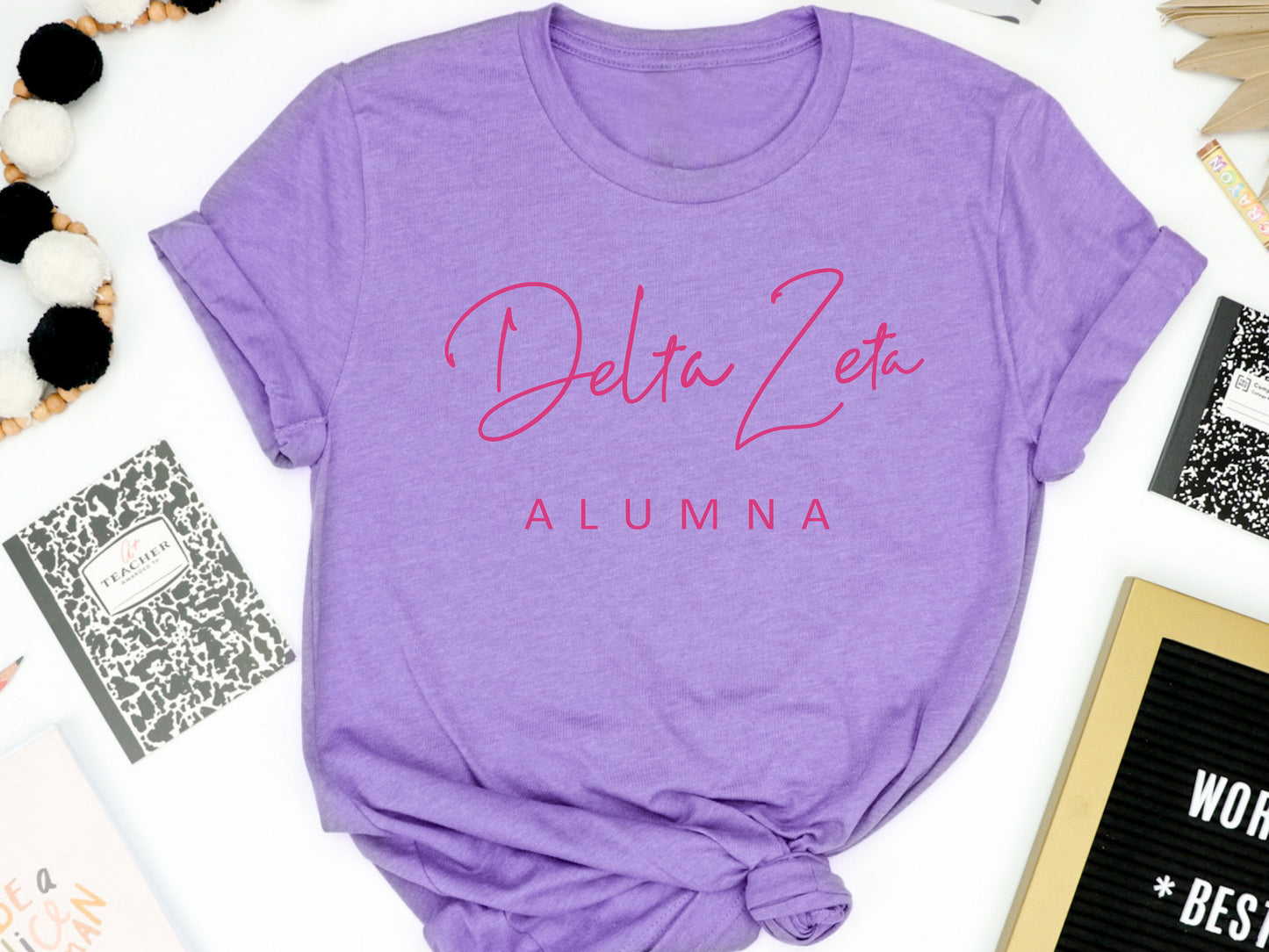 Delta Zeta Simple and Sweet Alumna Sorority T-shirt _ 505g
