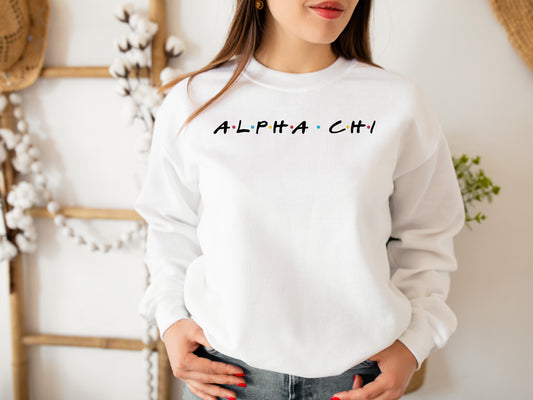 Alpha Chi Omega Friends Frenzy Sorority Sweatshirt _ 30646g