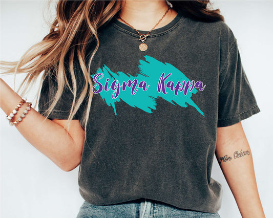 Sigma Kappa Paint Party Sorority T-shirt _ 4494g