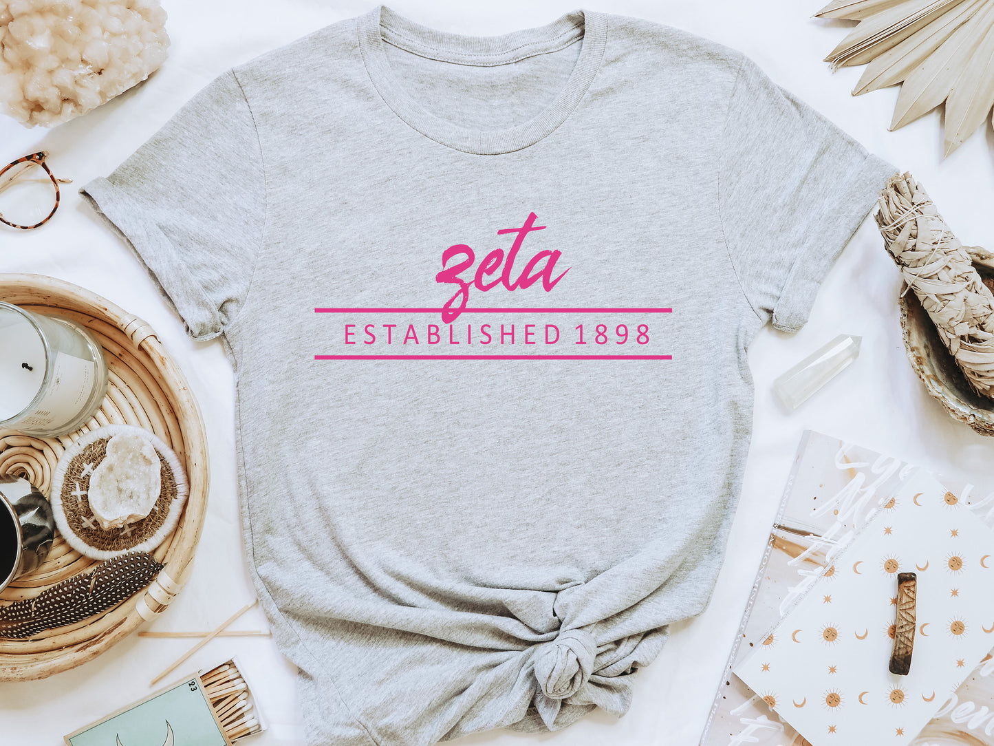 Zeta Tau Alpha All Pink Sorority T-shirt _  777g