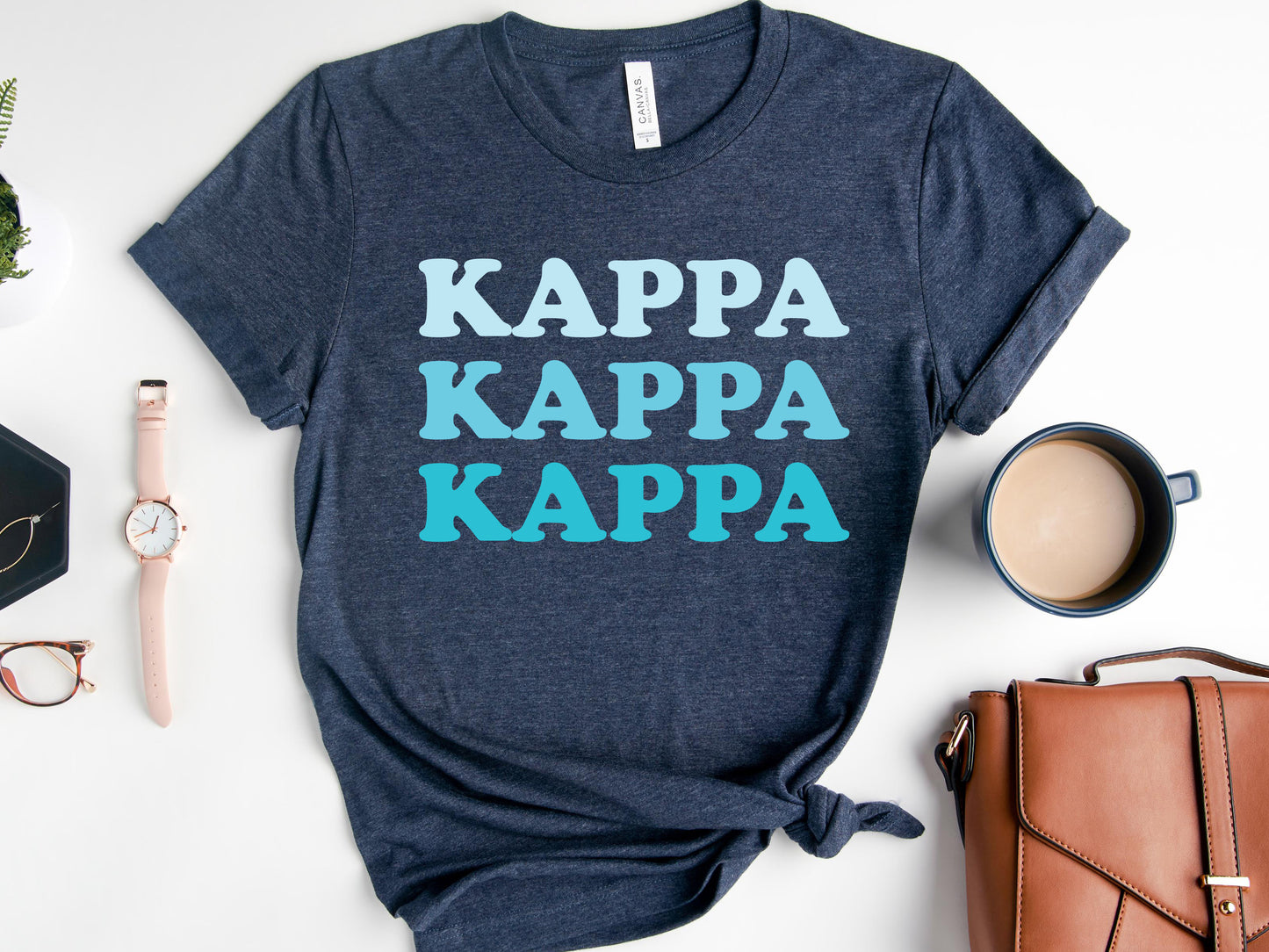 Kappa Kappa Gamma Touch of Blue Sorority T-shirt _ 2594g