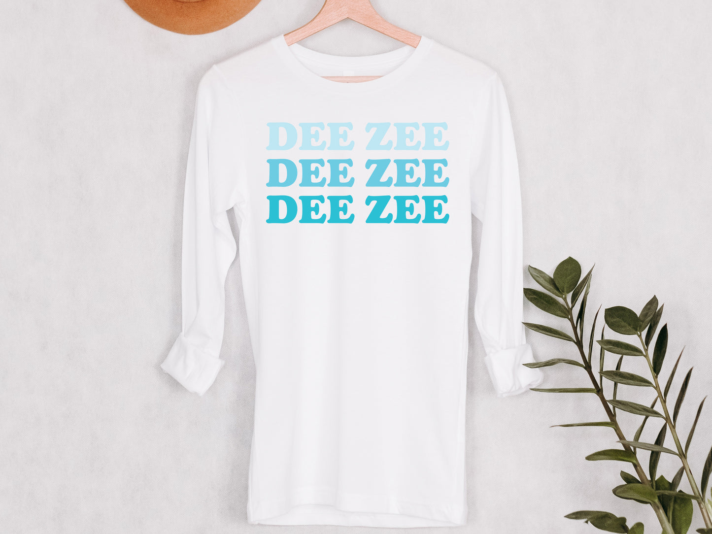 Delta Zeta Touch of Blue Sorority Long Sleeve T-shirt _ 2590g