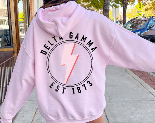 Delta Gamma Pinkish Strike Sorority Hoodie _ 33113g