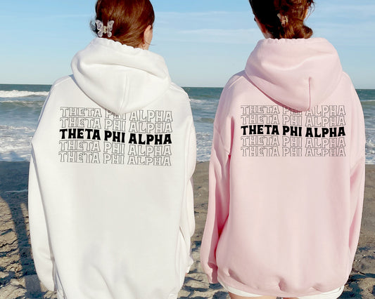 Theta Phi Alpha Wavy Letters Sorority Hoodie _ 33422g