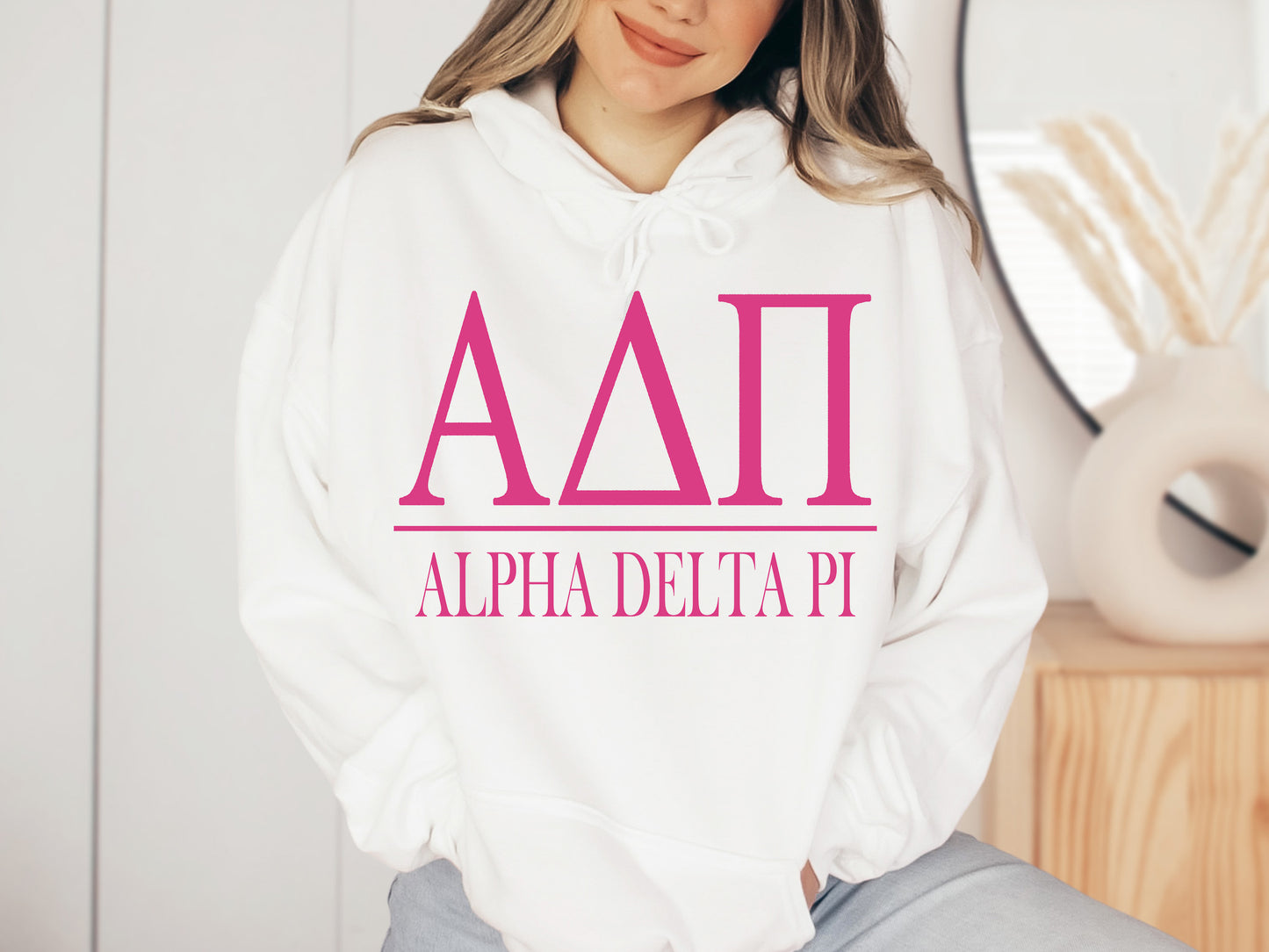 Alpha Delta Pi Loud Letters Sorority Hoodie _ 467g