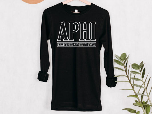 Alpha Phi Stencil Stacked Sorority Long Sleeve T-shirt _ 2139g