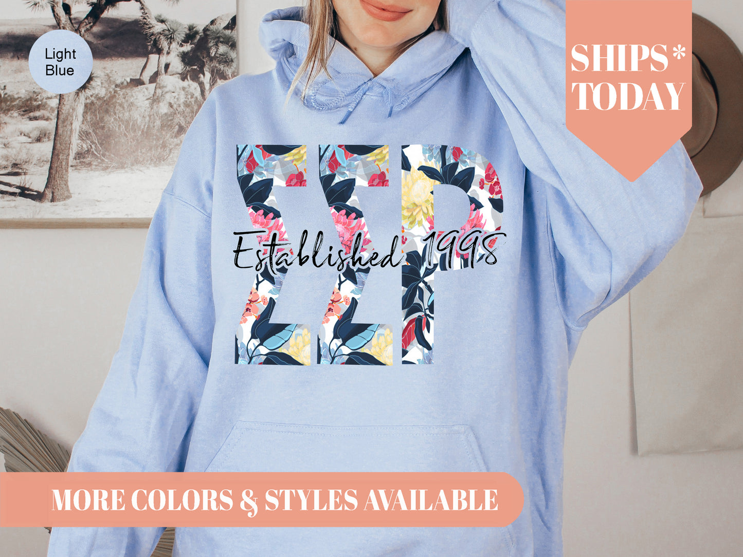 Sigma Sigma Rho Floral Block Sorority Hoodie _ 3521g