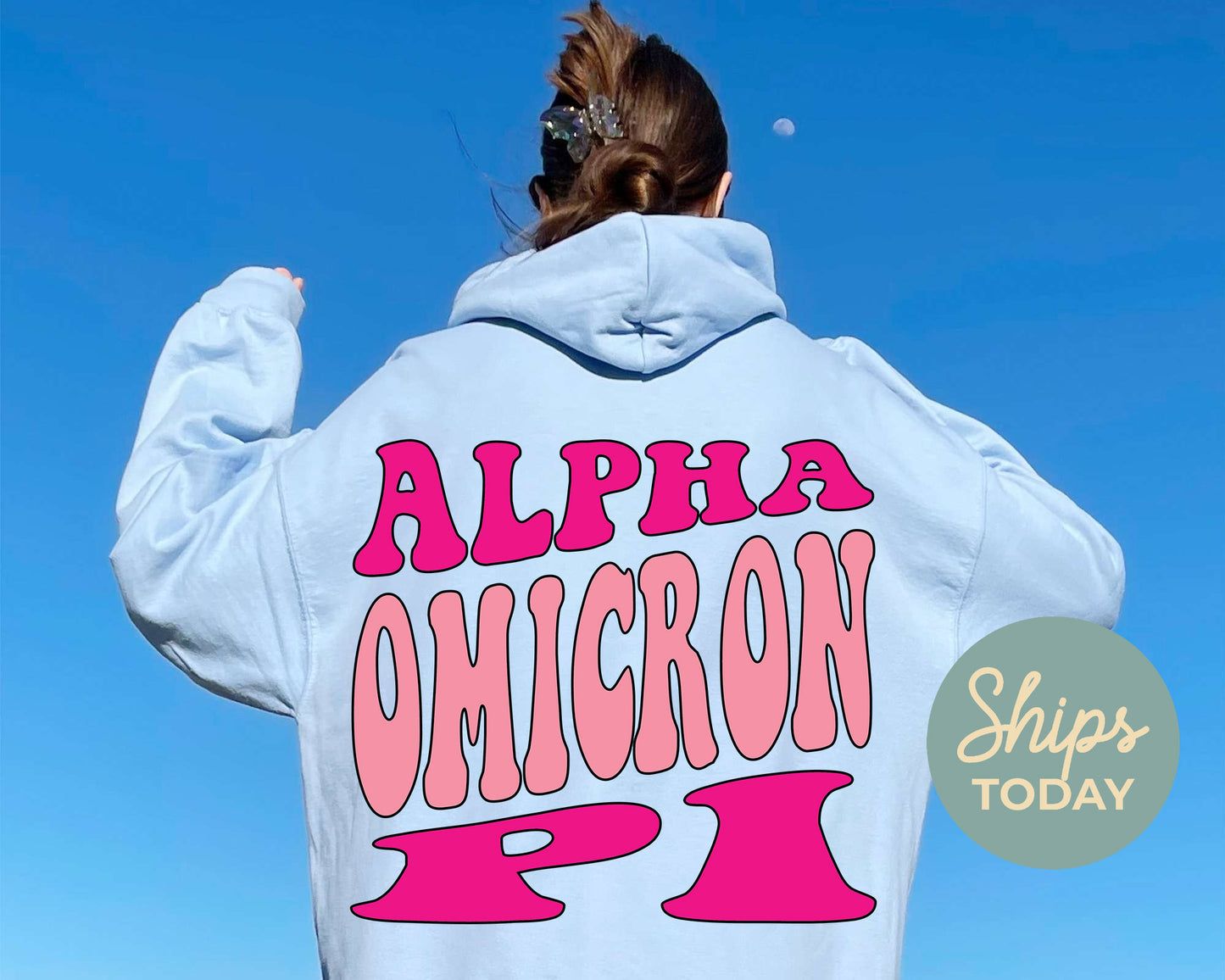 Alpha Omicron Pi Shades of Pink Sorority Hoodie _ 32976g