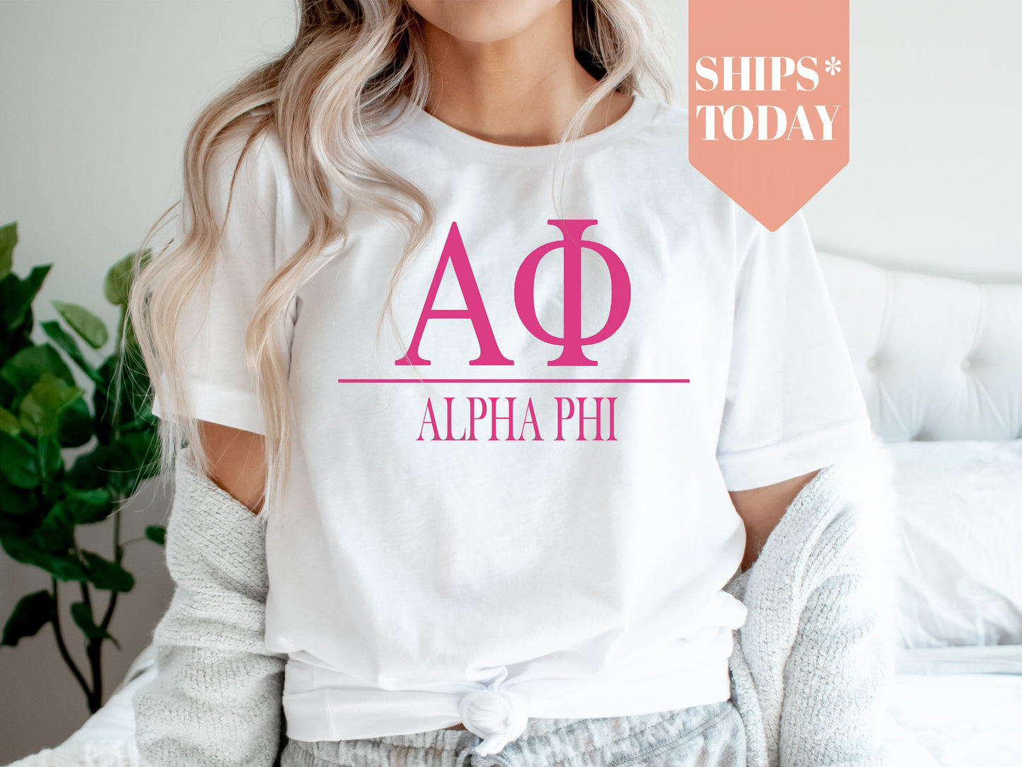 Alpha Phi Loud Letters Sorority T-shirt _ 471g