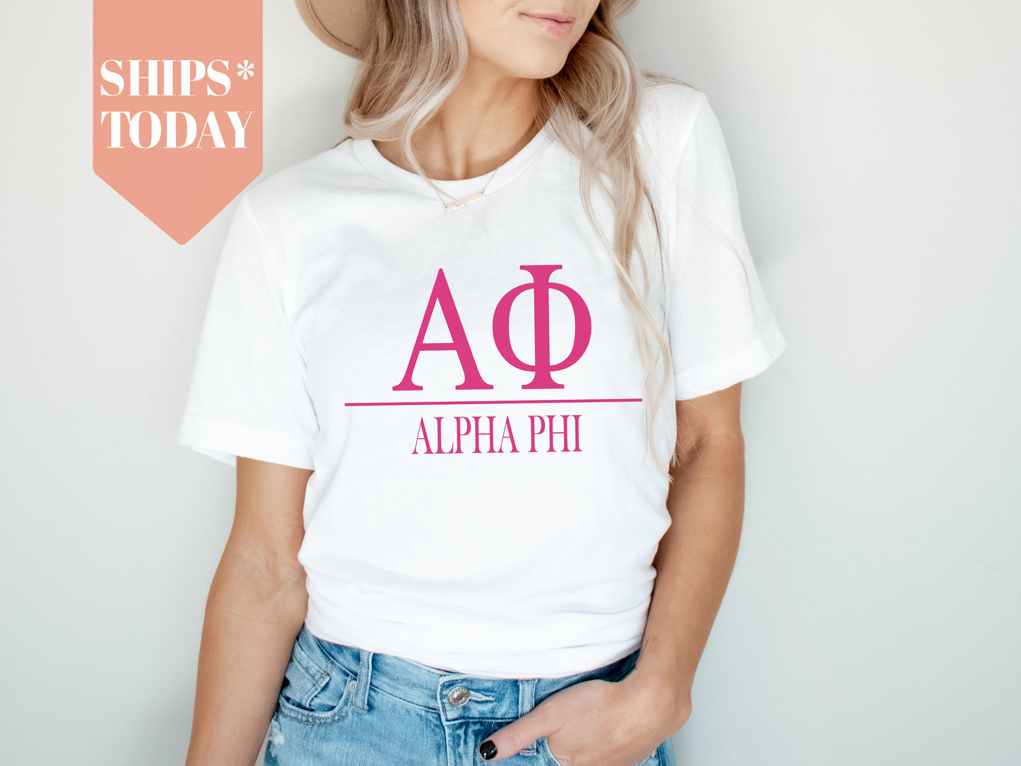 Alpha Phi Loud Letters Sorority T-shirt _ 471g