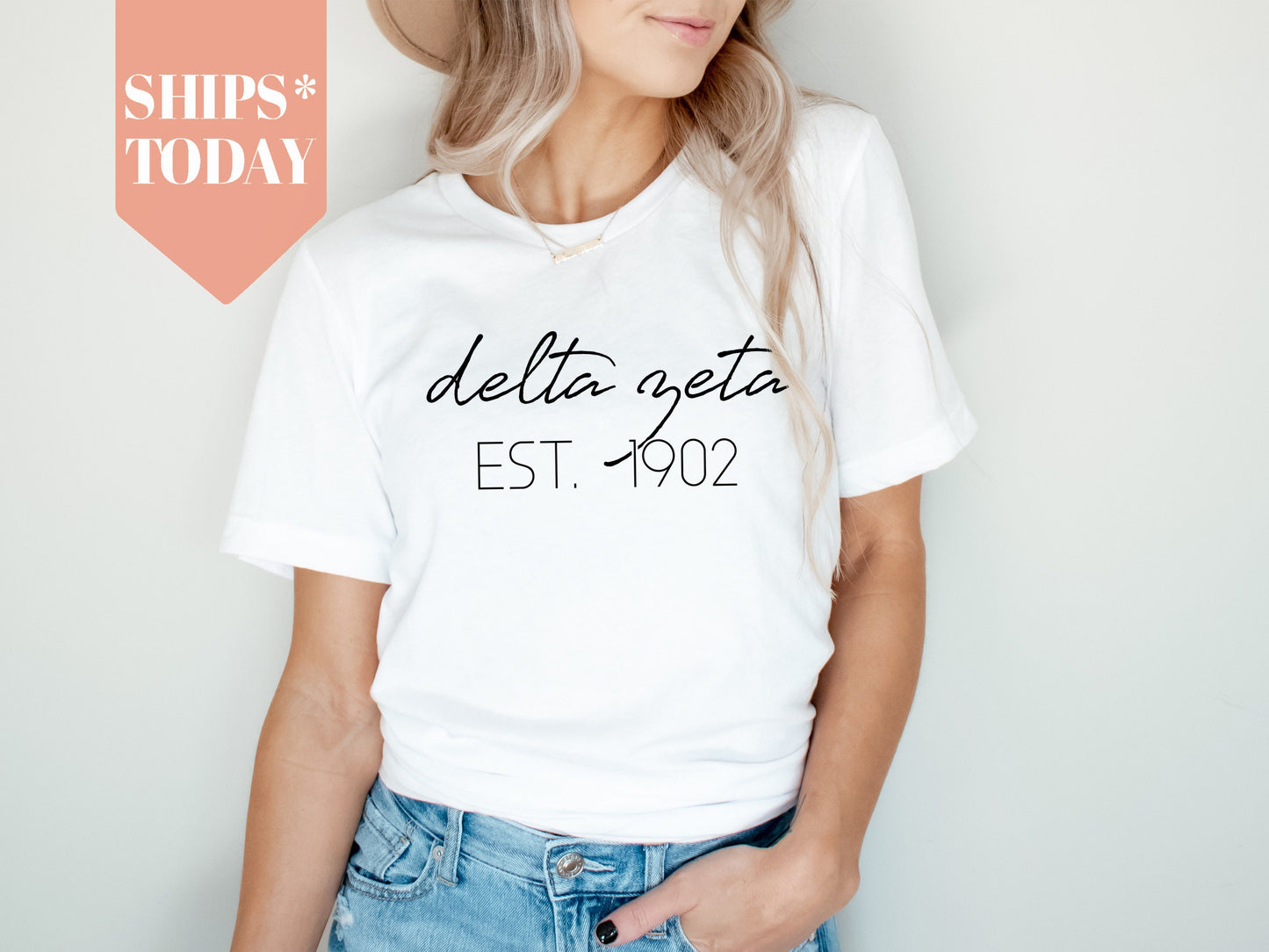 Delta Zeta Black Calligraphy Sorority T-shirt _ 2330g