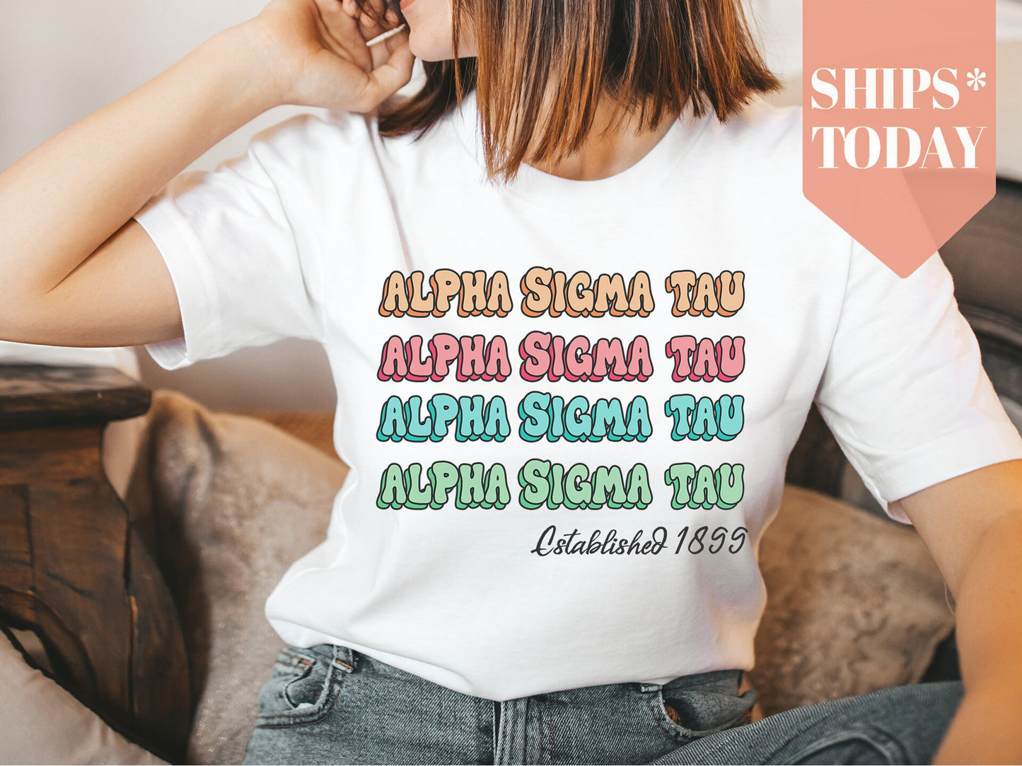 Alpha Sigma Tau Lucy Sorority T-shirt _ 265g