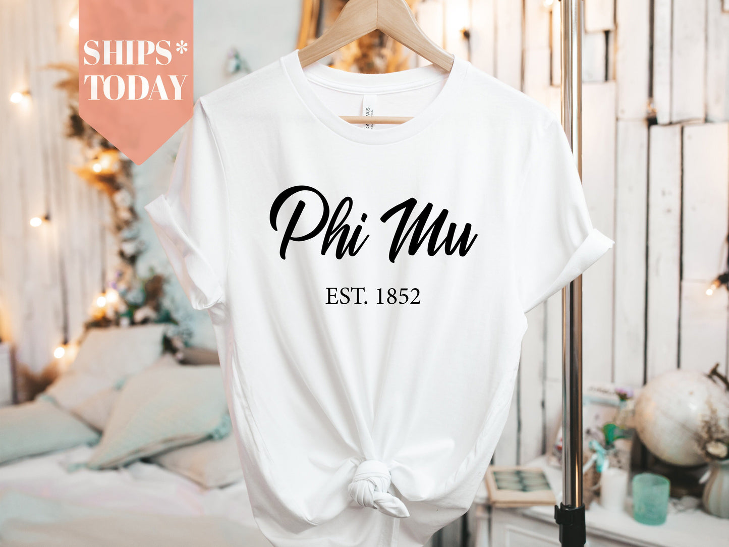 Phi Mu Black Flowy Sorority T-shirt _ 95g