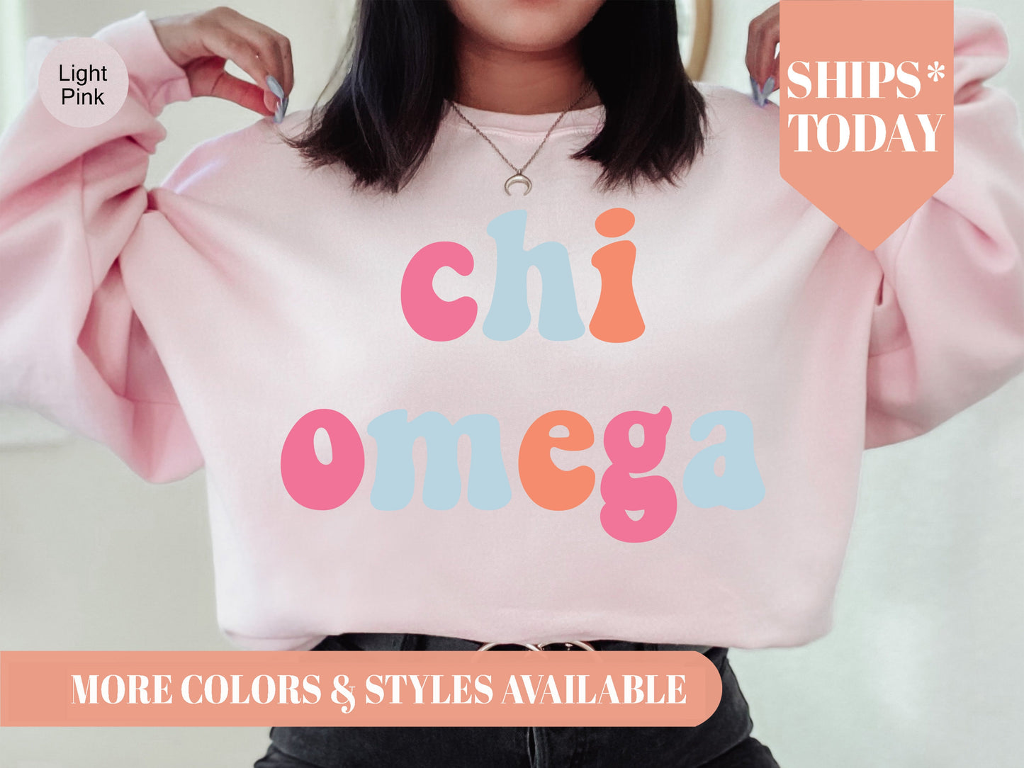 Chi Omega Vividly Vibrant Sorority Sweatshirt _ 3158g