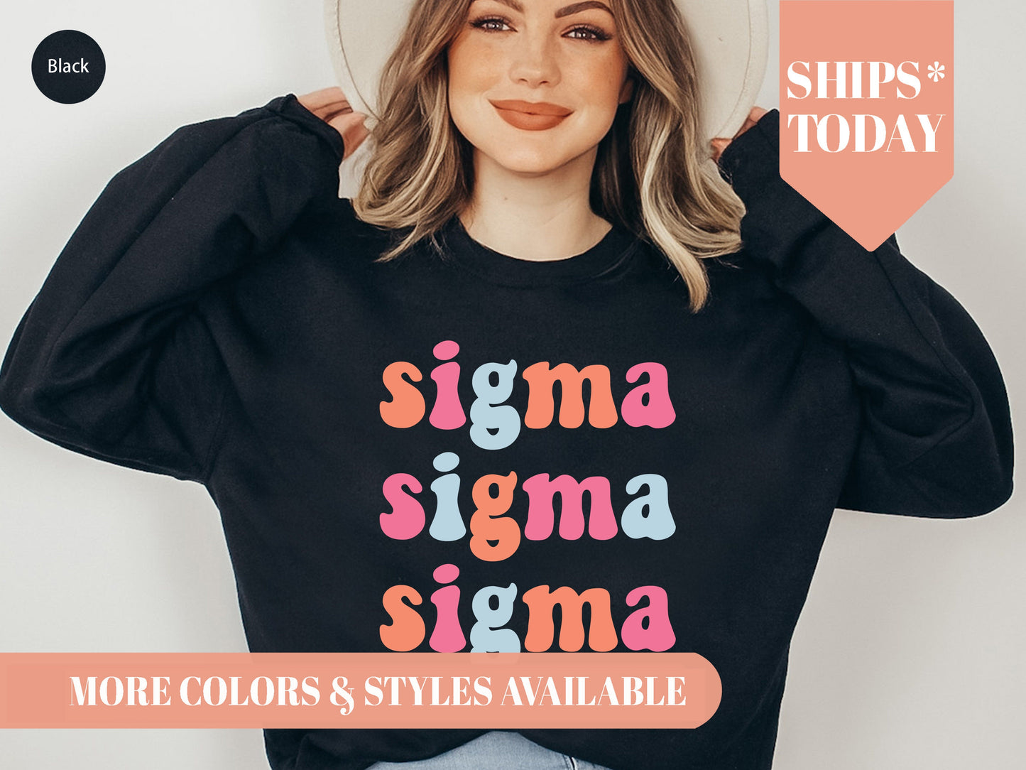 Sigma Sigma Sigma Vividly Vibrant Sorority Sweatshirt _ 3172g