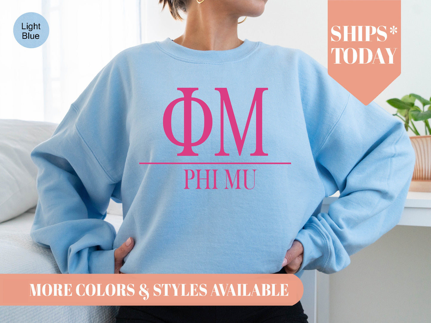 Phi Mu Loud Letters Sorority Sweatshirt _ 484g