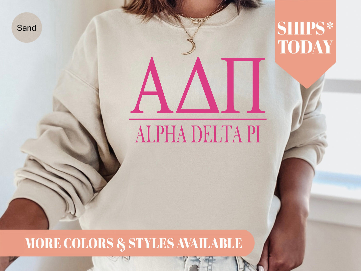 Alpha Delta Pi Loud Letters Sorority Sweatshirt _ 467g