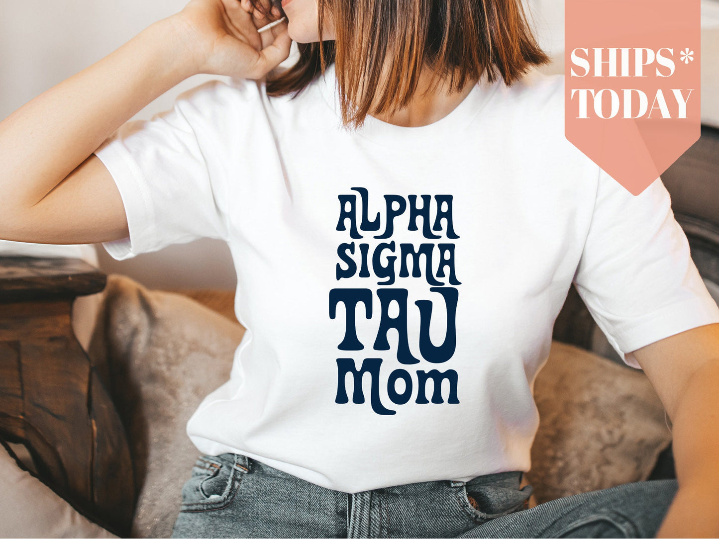 Alpha Sigma Tau Got it from my Mom Sorority T-shirt _ 3078g