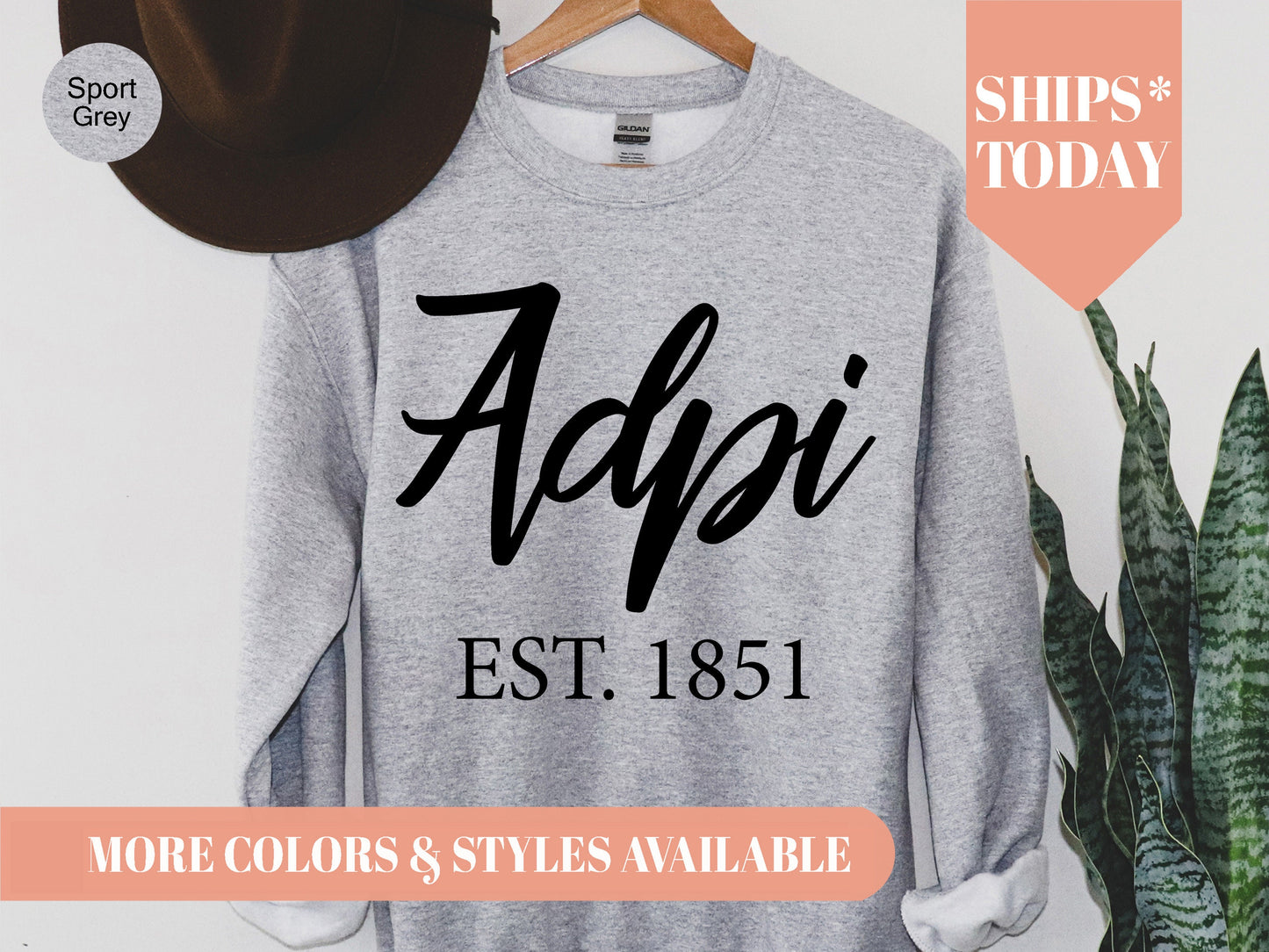 Alpha Delta Pi Black Flowy Sorority Sweatshirt _ 78g
