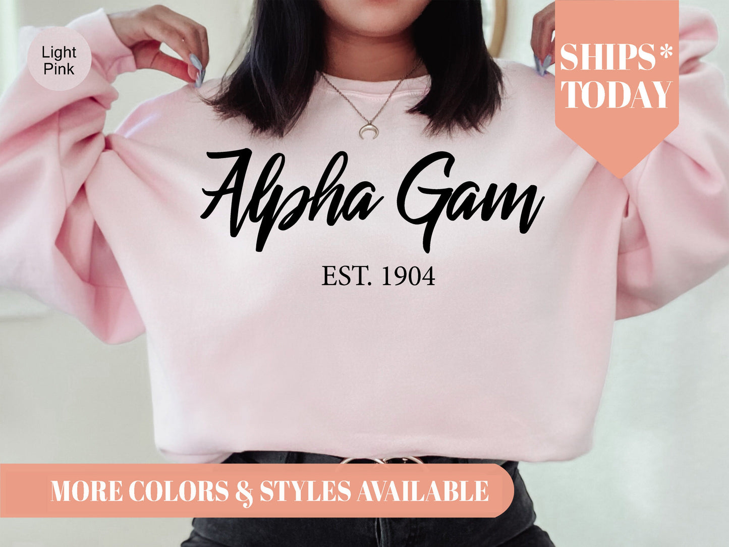 Alpha Gamma Delta Black Flowy Sorority Sweatshirt _ 80g