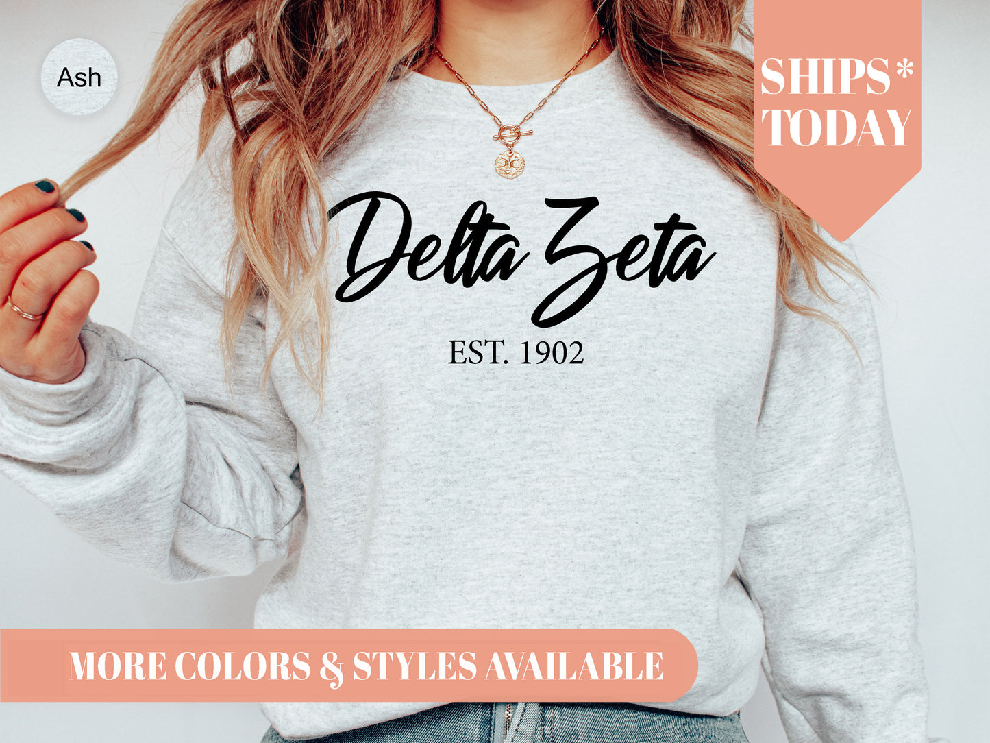 Delta Zeta Black Flowy Sorority Sweatshirt _ 90g