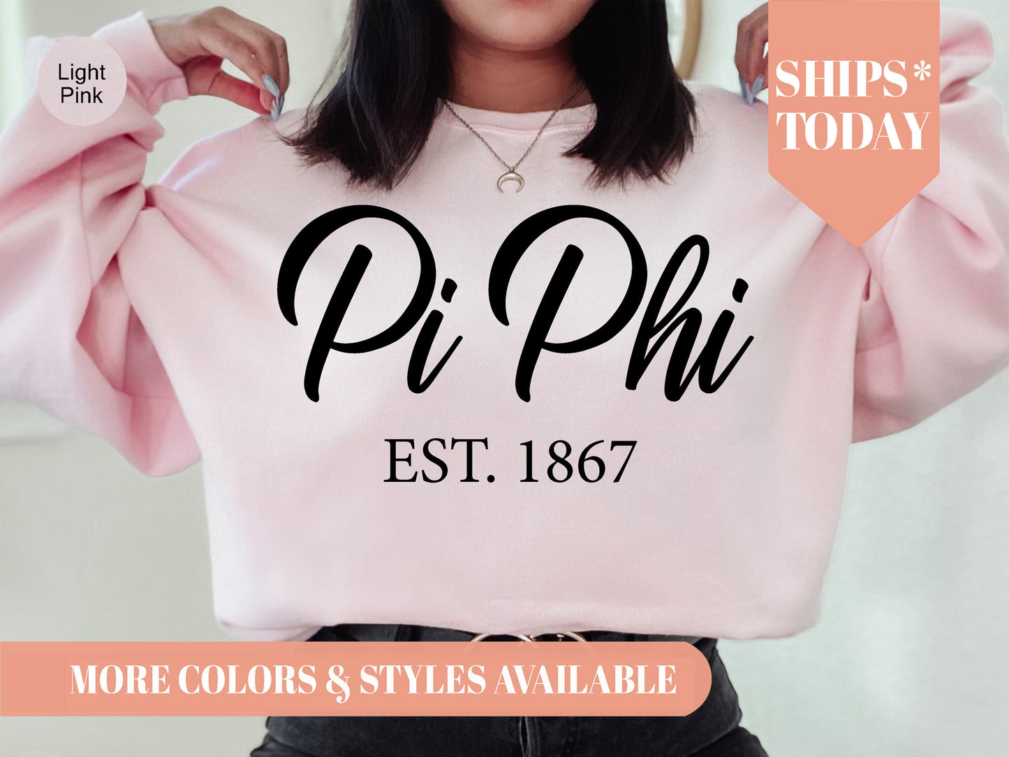 Pi Beta Phi Black Flowy Sorority Sweatshirt _ 97g