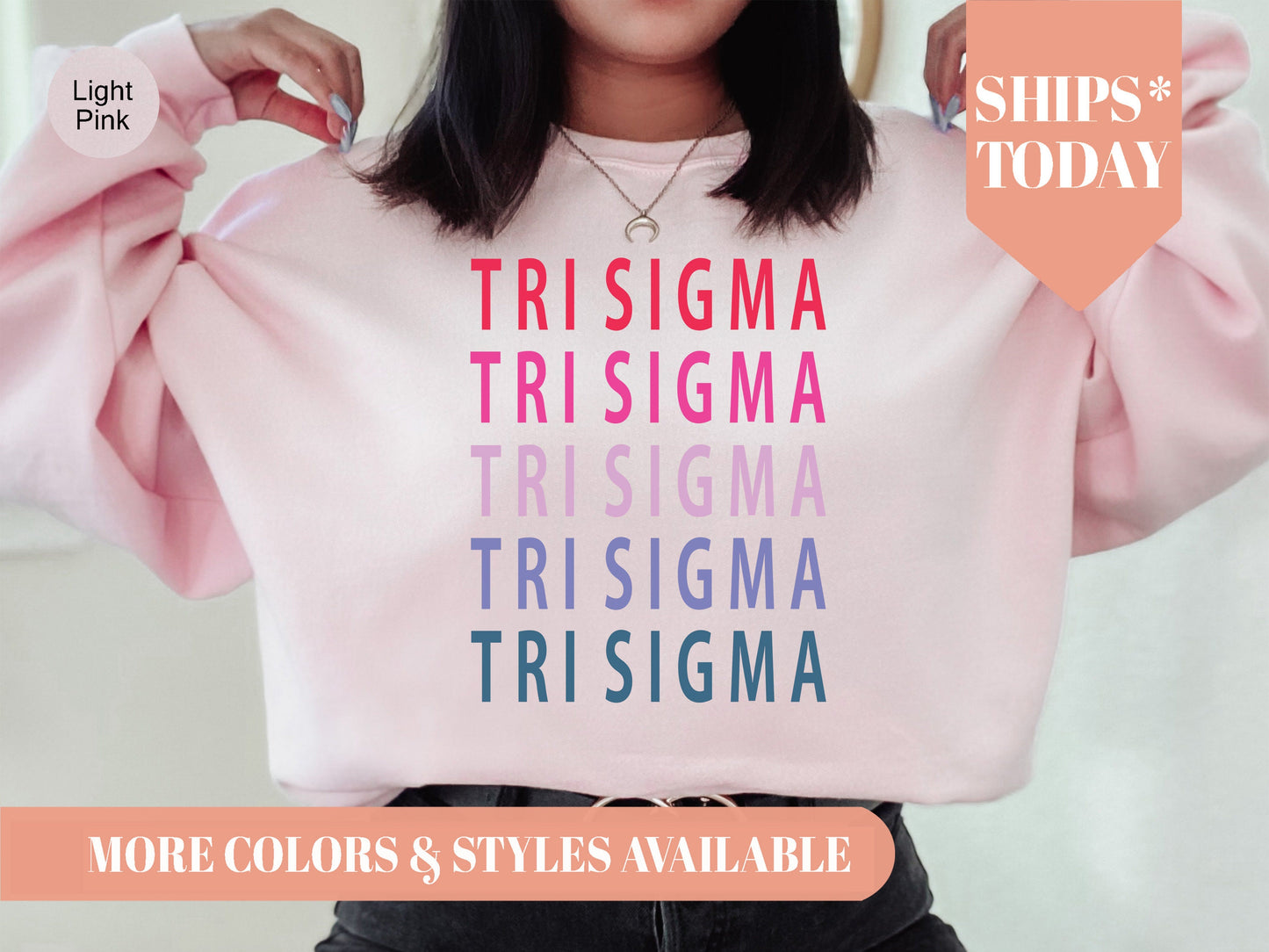 Sigma Sigma Sigma Bright and Stacked Sorority Sweatshirt _ 24g