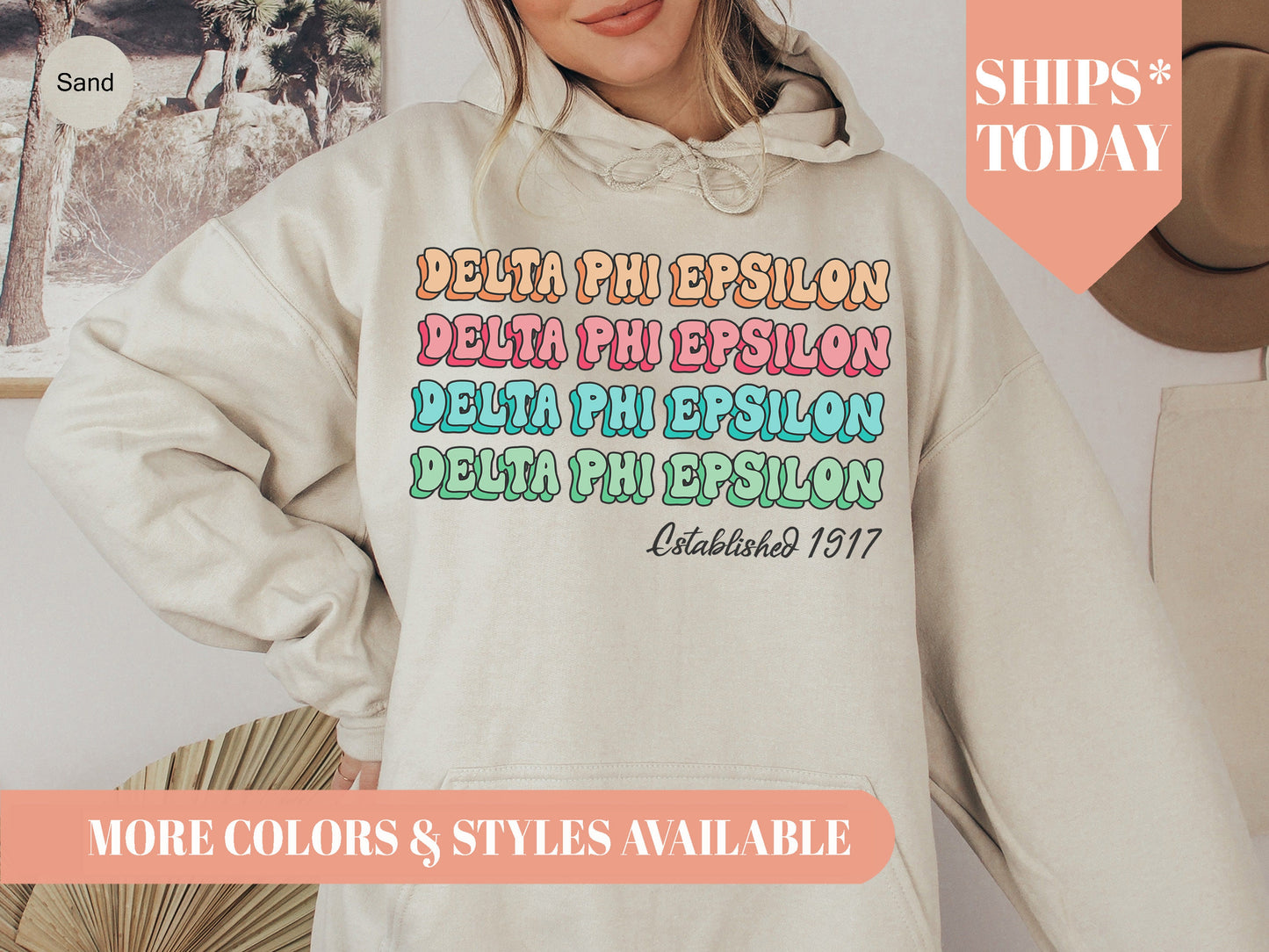 Delta Phi Epsilon Lucy Sorority Hoodie _ 270g