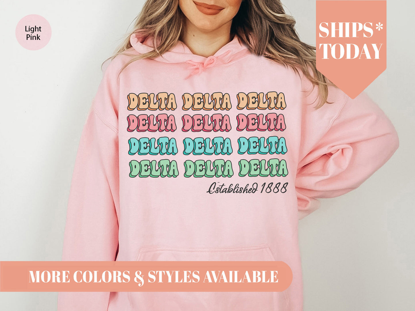 Delta Delta Delta Lucy Sorority Hoodie _ 268g