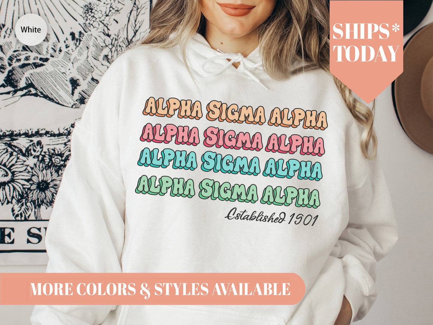 Alpha Sigma Alpha Lucy Sorority Hoodie _ 264g