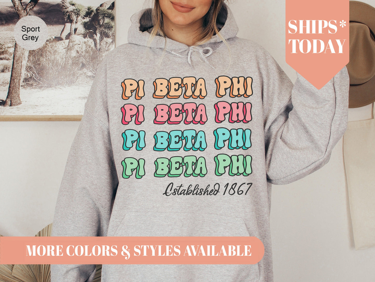 Pi Beta Phi Lucy Sorority Hoodie _ 278g