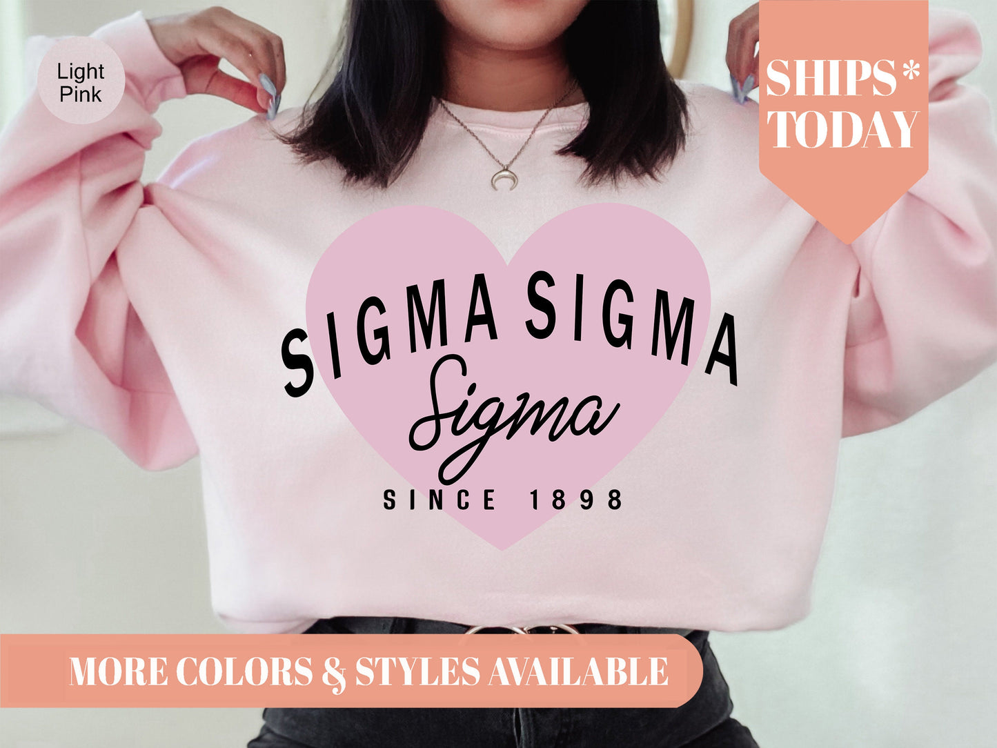 Sigma Sigma Sigma Pretty in Pink Sorority Sweatshirt _ 463g