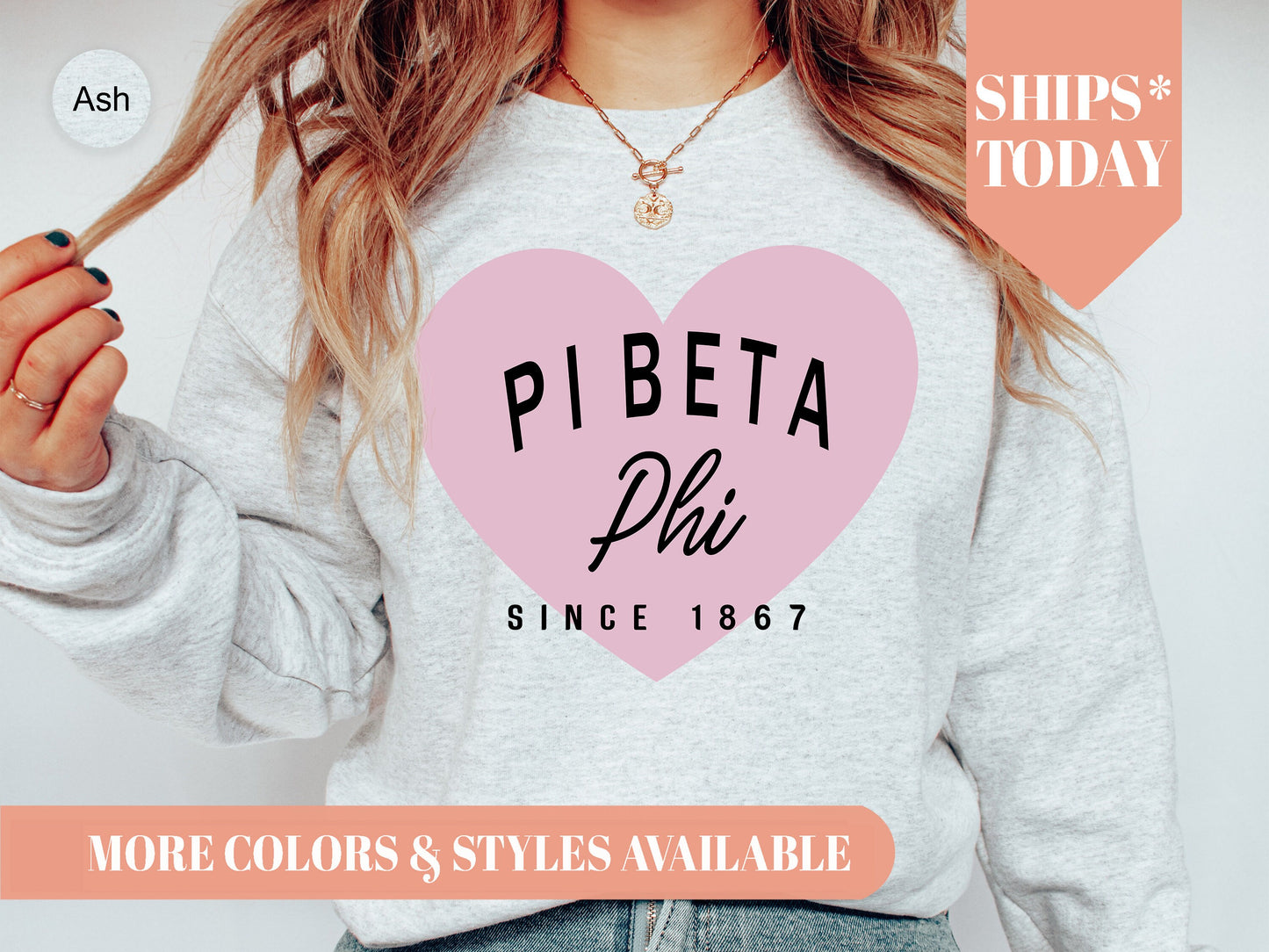 Pi Beta Phi Pretty in Pink Sorority Sweatshirt _ 460g
