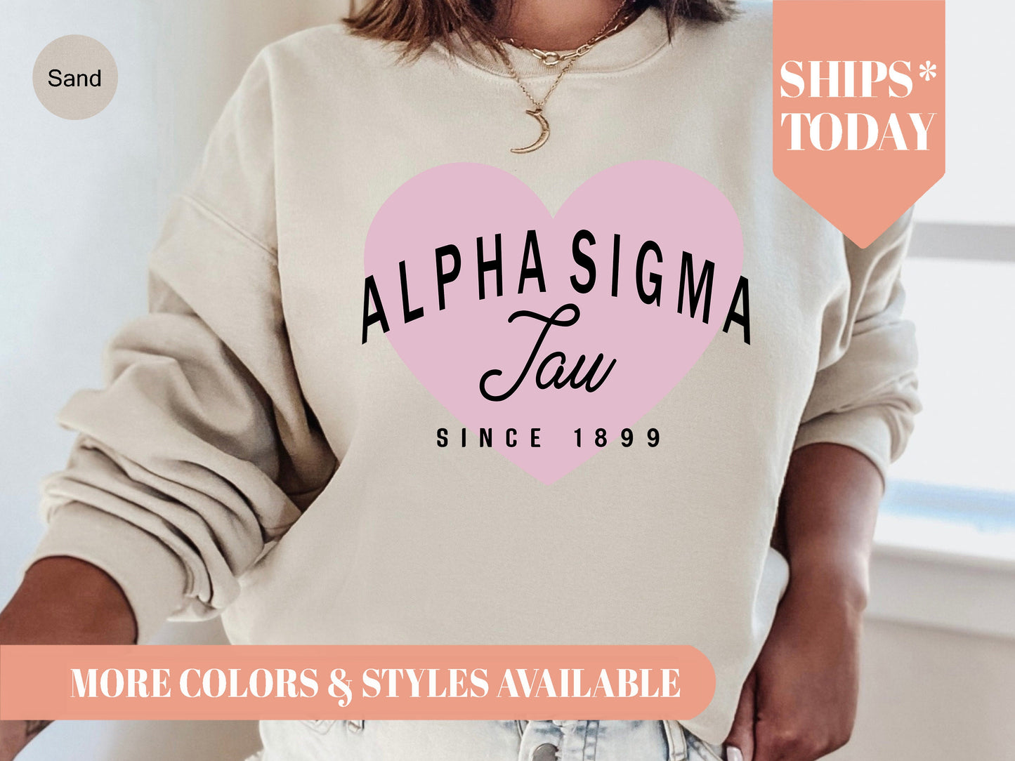Alpha Sigma Tau Pretty in Pink Sorority Sweatshirt _ 447g
