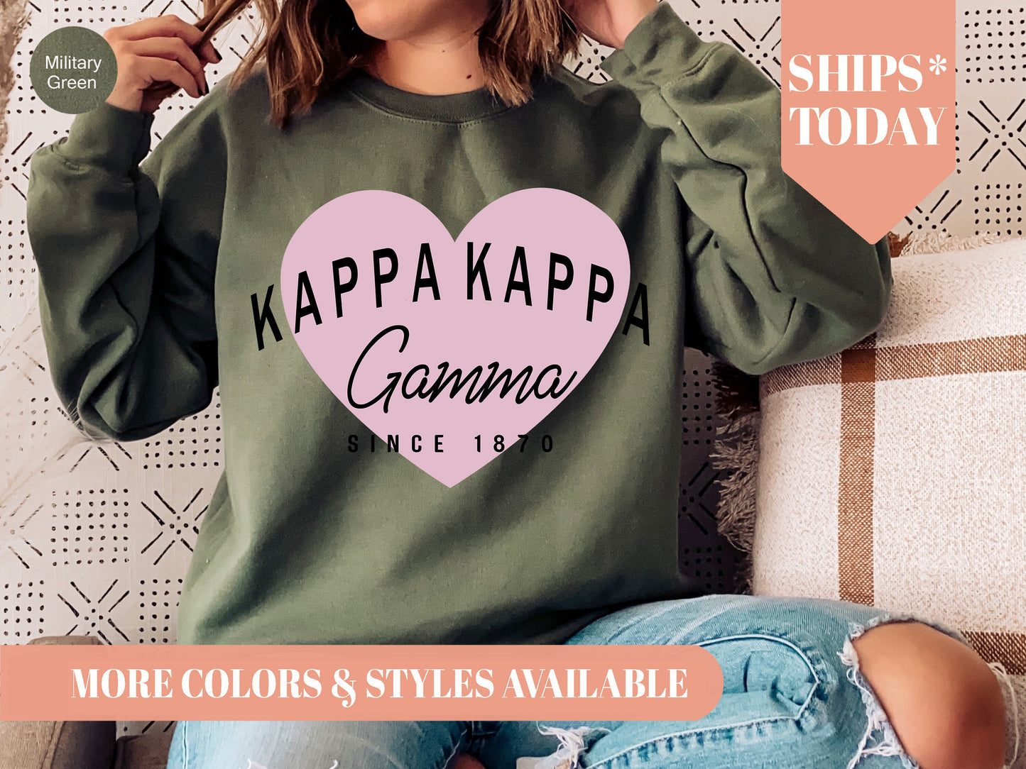Kappa Kappa Gamma Pretty in Pink Sorority Sweatshirt _ 457g