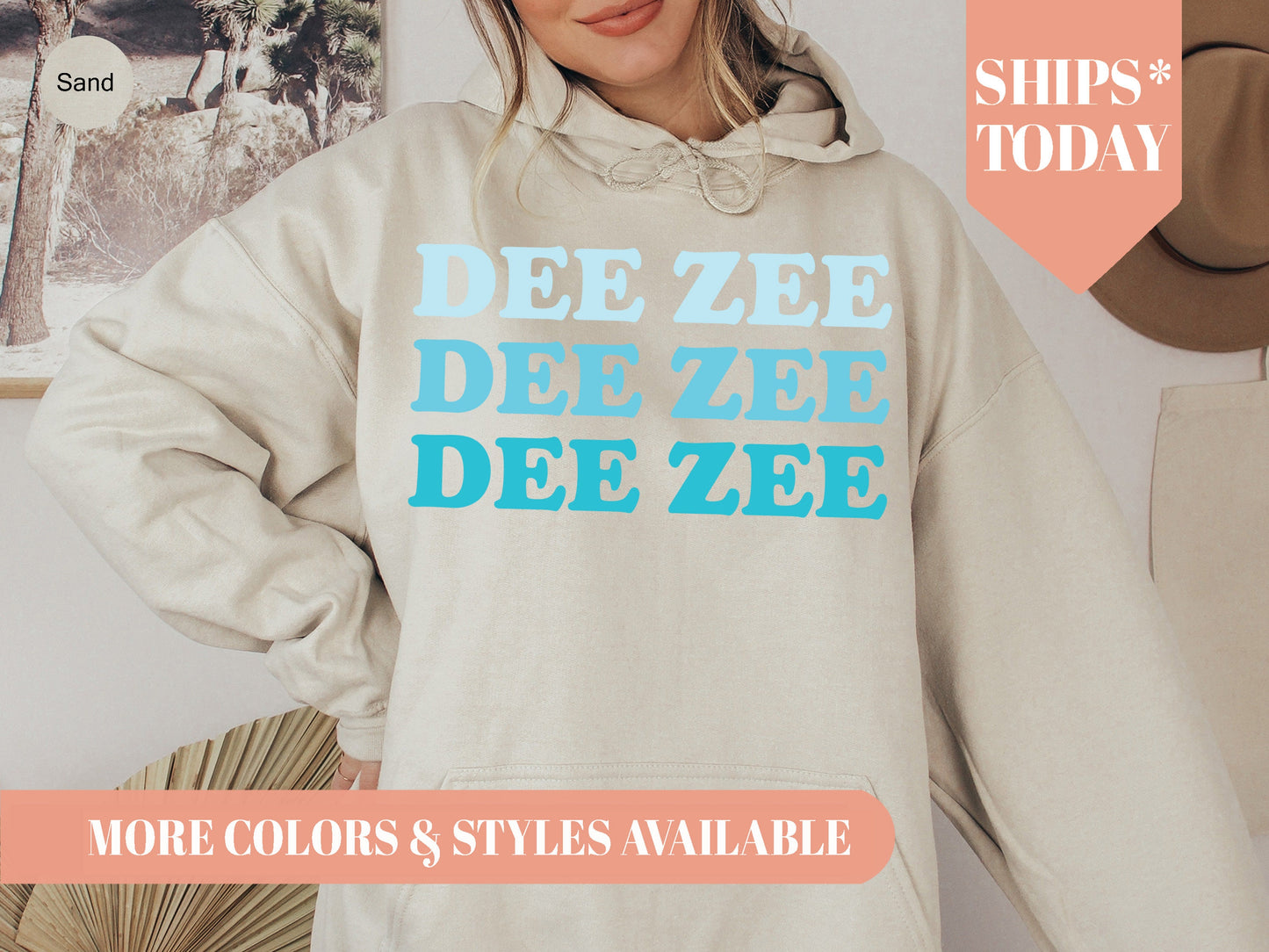 Delta Zeta Touch of Blue Sorority Hoodie _ 2590g
