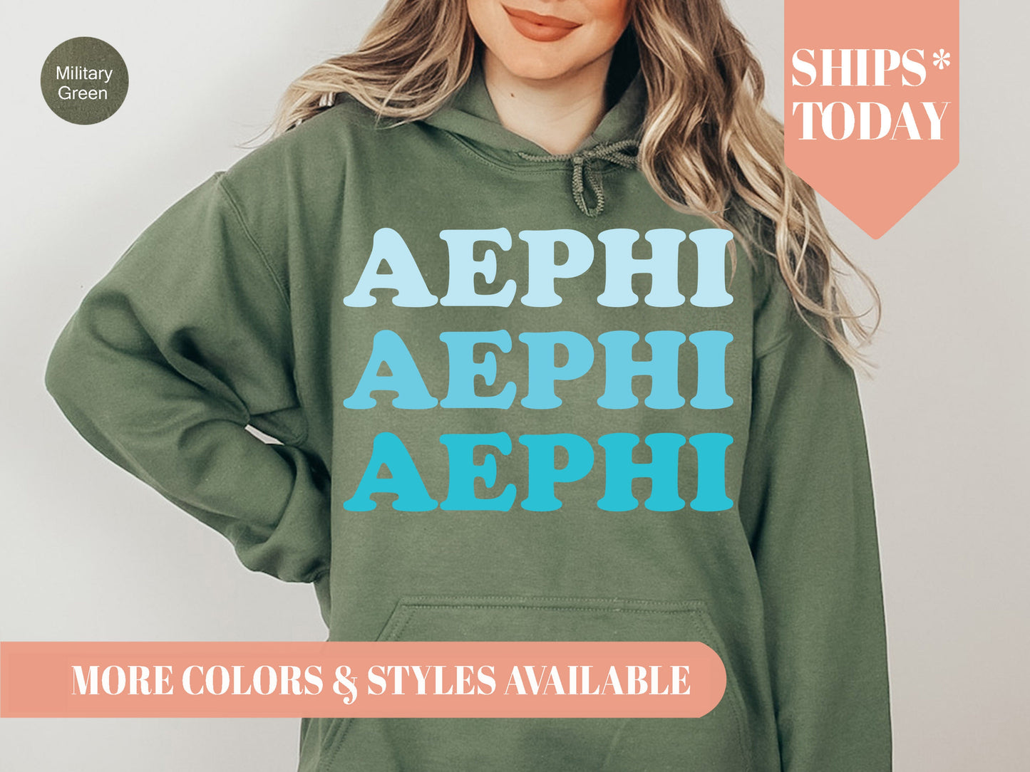 Alpha Epsilon Phi Touch of Blue Sorority Hoodie _ 2579g
