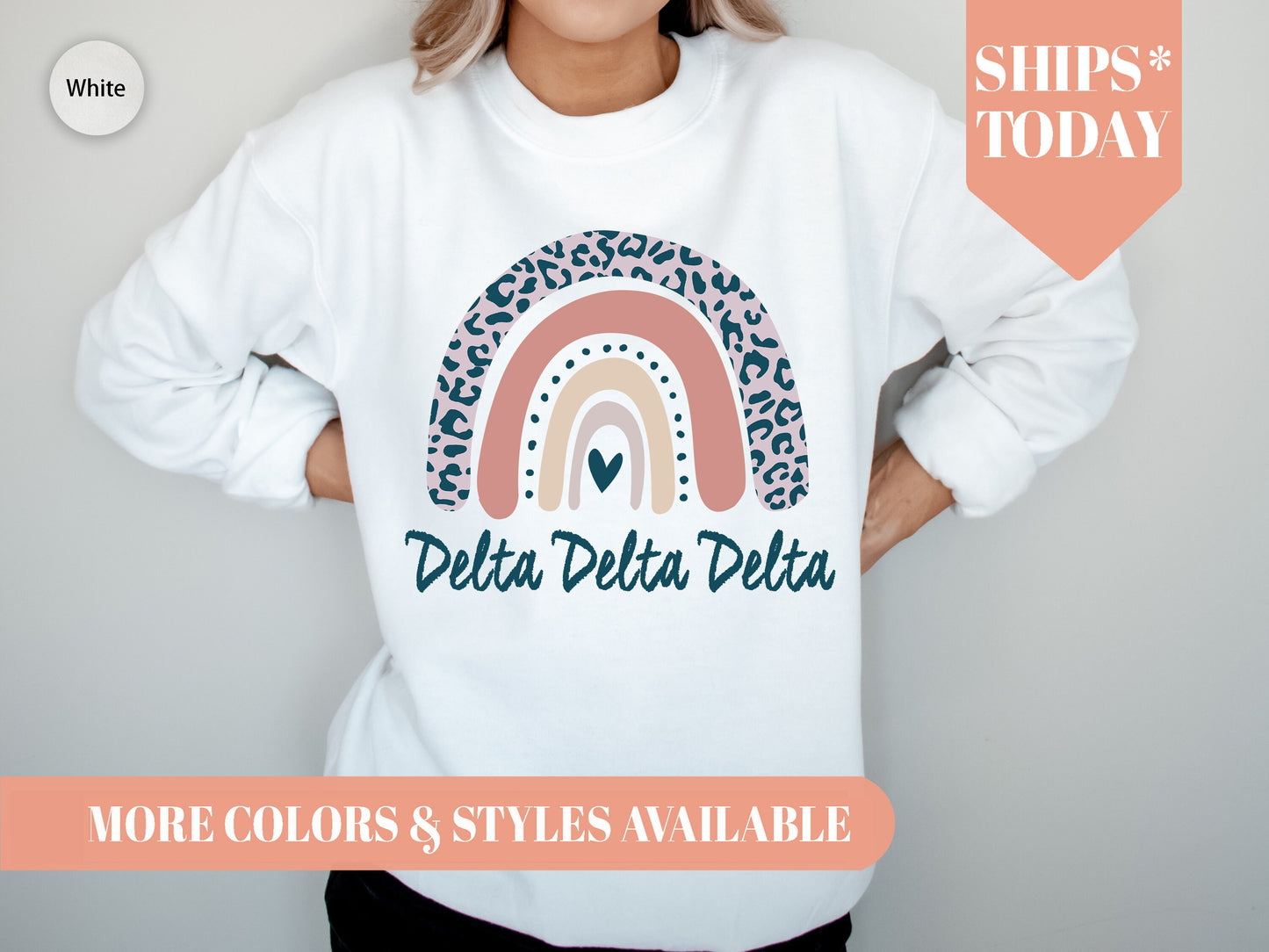 Delta Delta Delta Greek Rainbow Sorority Sweatshirt _ 2743g