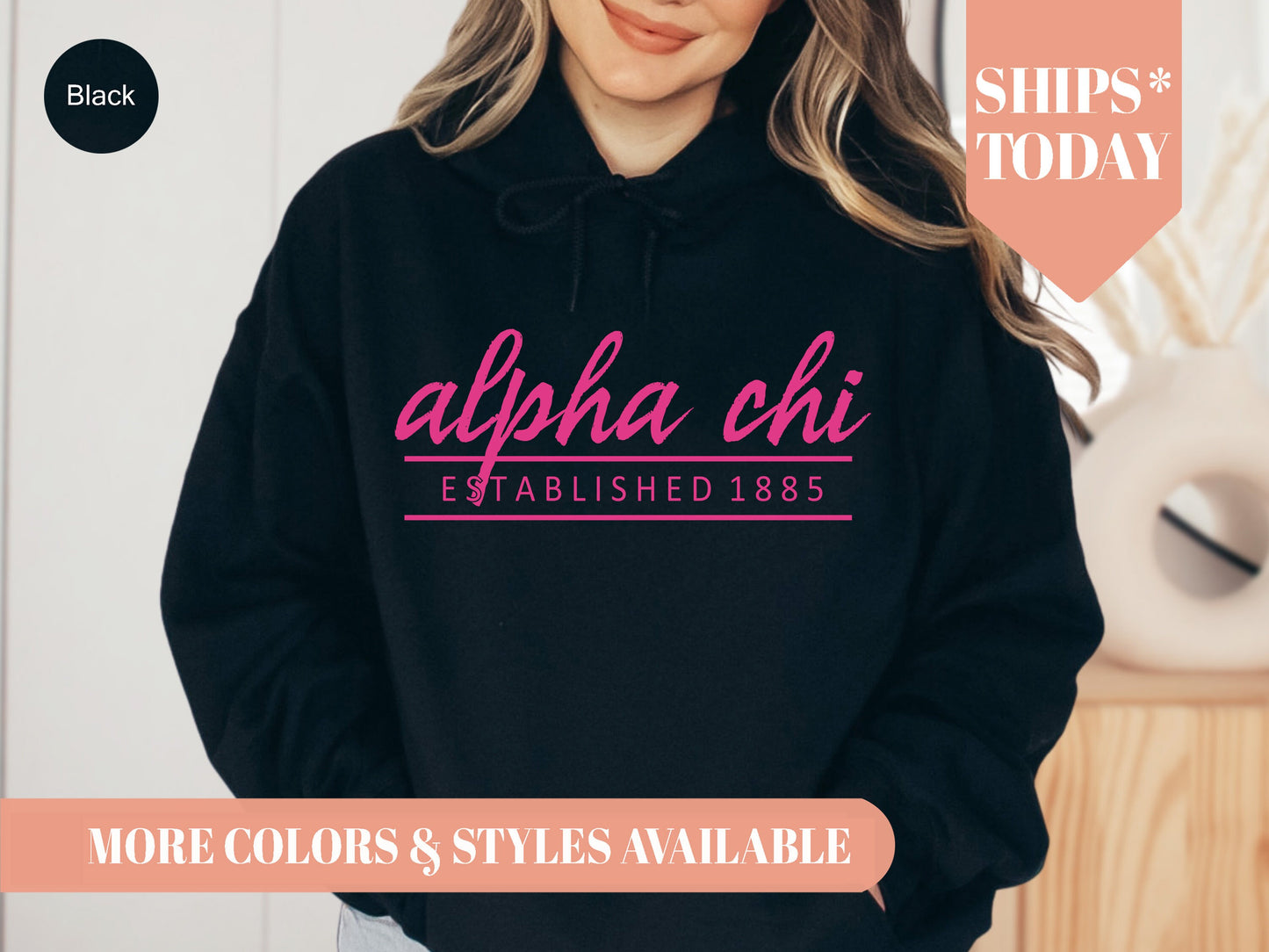Alpha Chi Omega All Pink Sorority Hoodie _ 752g