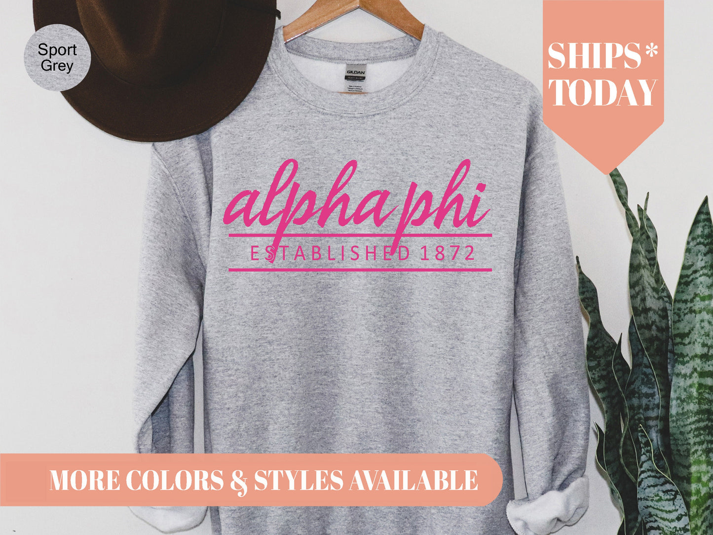 Alpha Phi All Pink Sorority Sweatshirt _ 757g