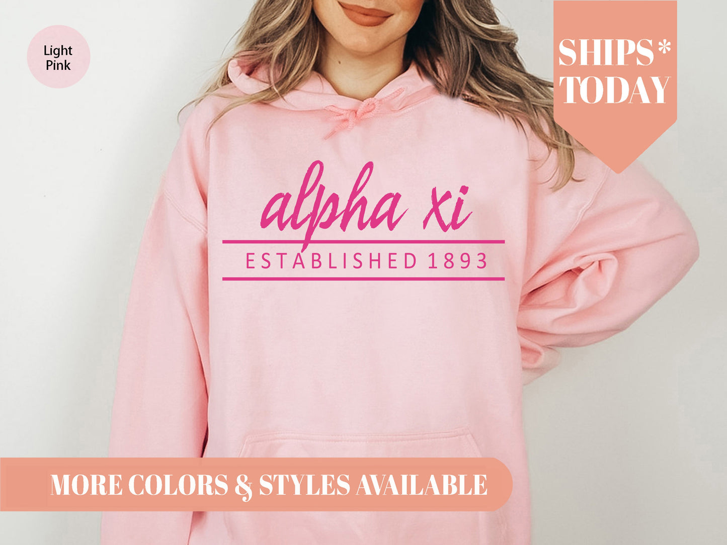 Alpha Xi Delta All Pink Sorority Hoodie _ 760g